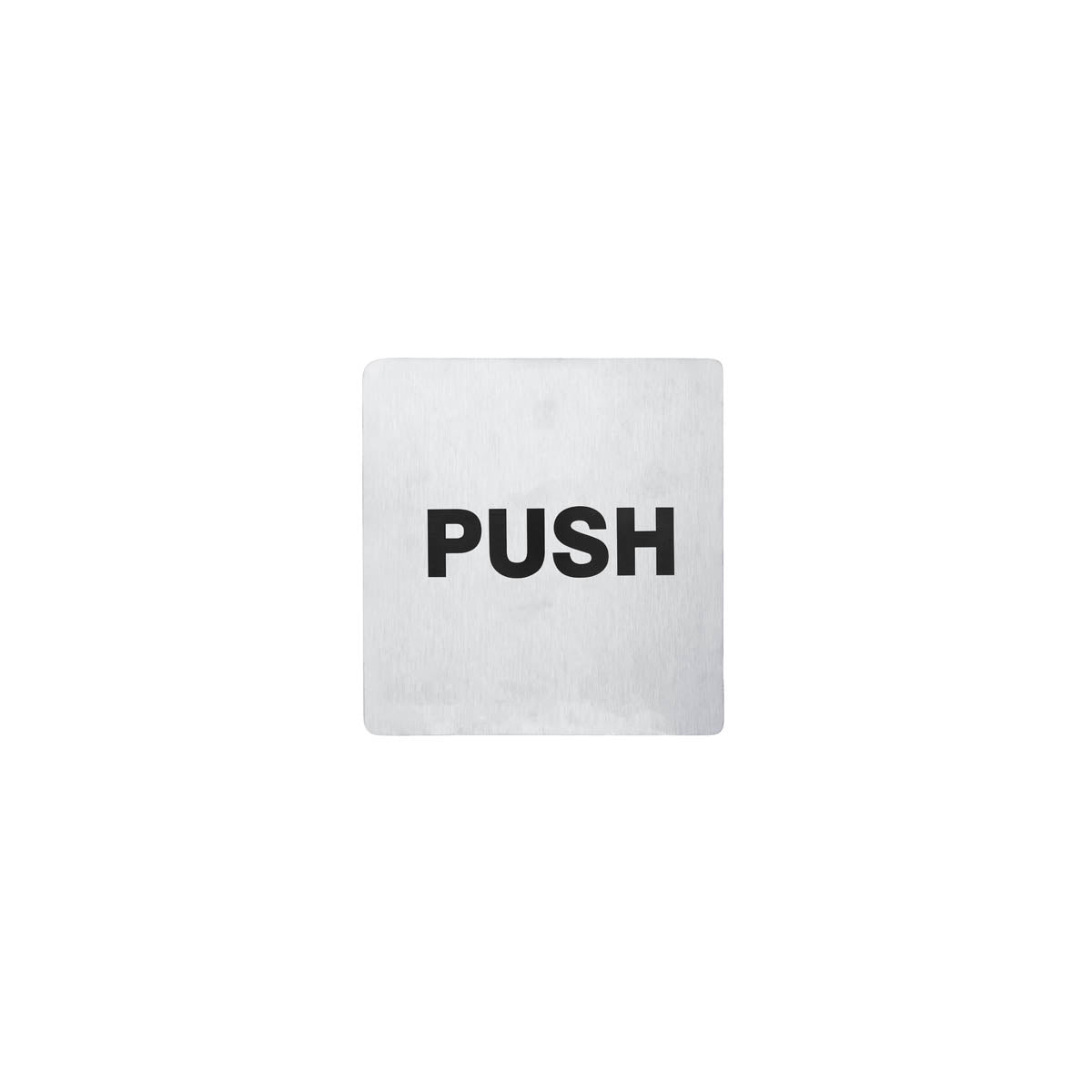 Chef Inox Stainless Steel Wall Sign "PUSH" - 110x110mm, Pack of 2