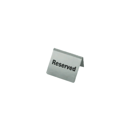 Chef Inox Stainless Steel Table Sign "RESERVED" - 63x55mm, Pack of 10