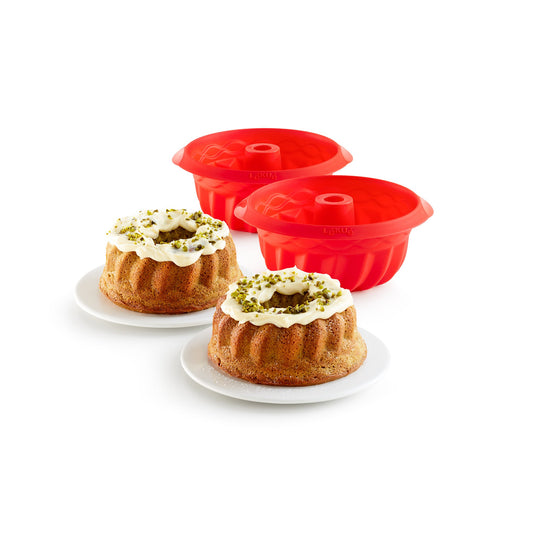 Lekue - Mini Savarin Mould Set Red 2pce