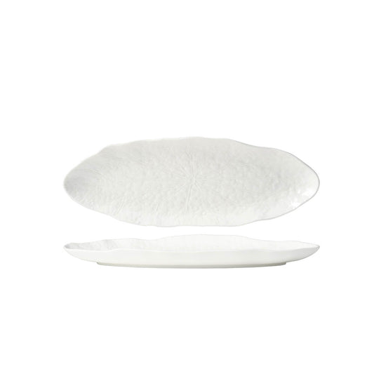 Tablekraft Fusion Lotus Oval Flared Plate - 333mm, White , Box of 4