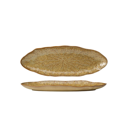 Tablekraft Fusion Lotus Oval Flared Plate - 333mm Cinnamon , Box of 4