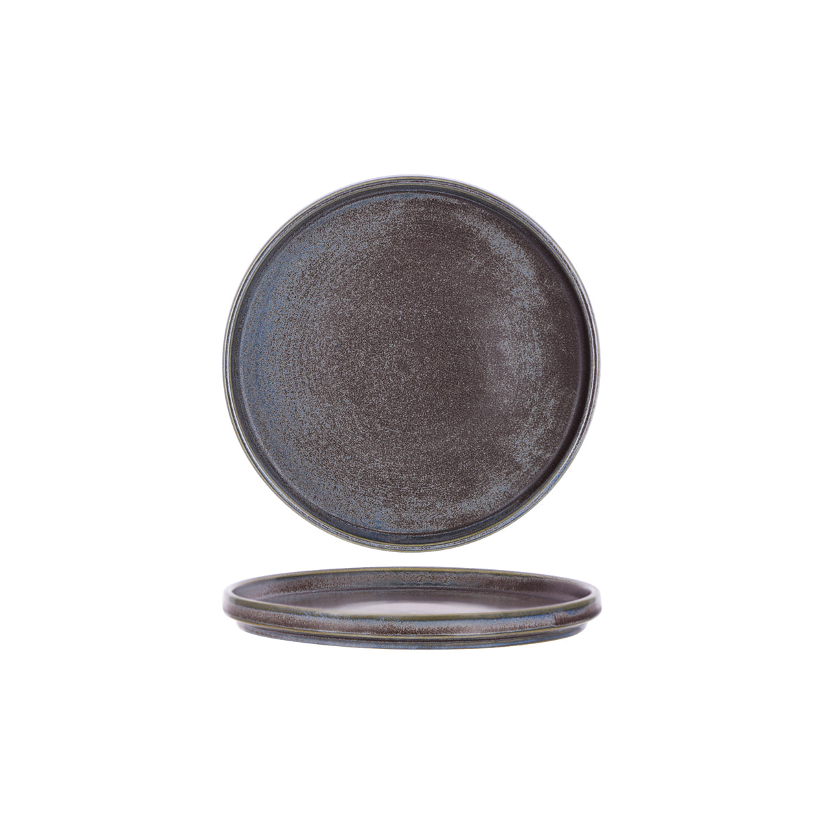 Tablekraft Urban Greystone Blue Round Rim Plate 210x22mm (Box of 6) - Kitchenly