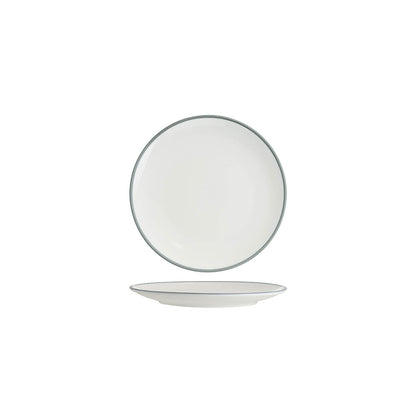 Tablekraft Core Round Coupe Plate - White/Grey Rim, 200mm, Box of 6