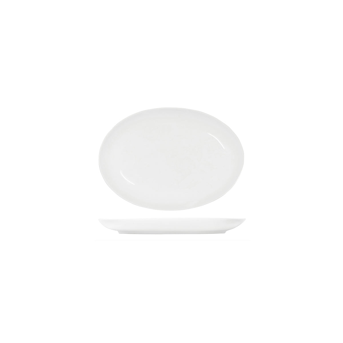 Tablekraft Core White Platter Oval Coupe Shape 230x165x22mm (Box of 6) - Kitchenly