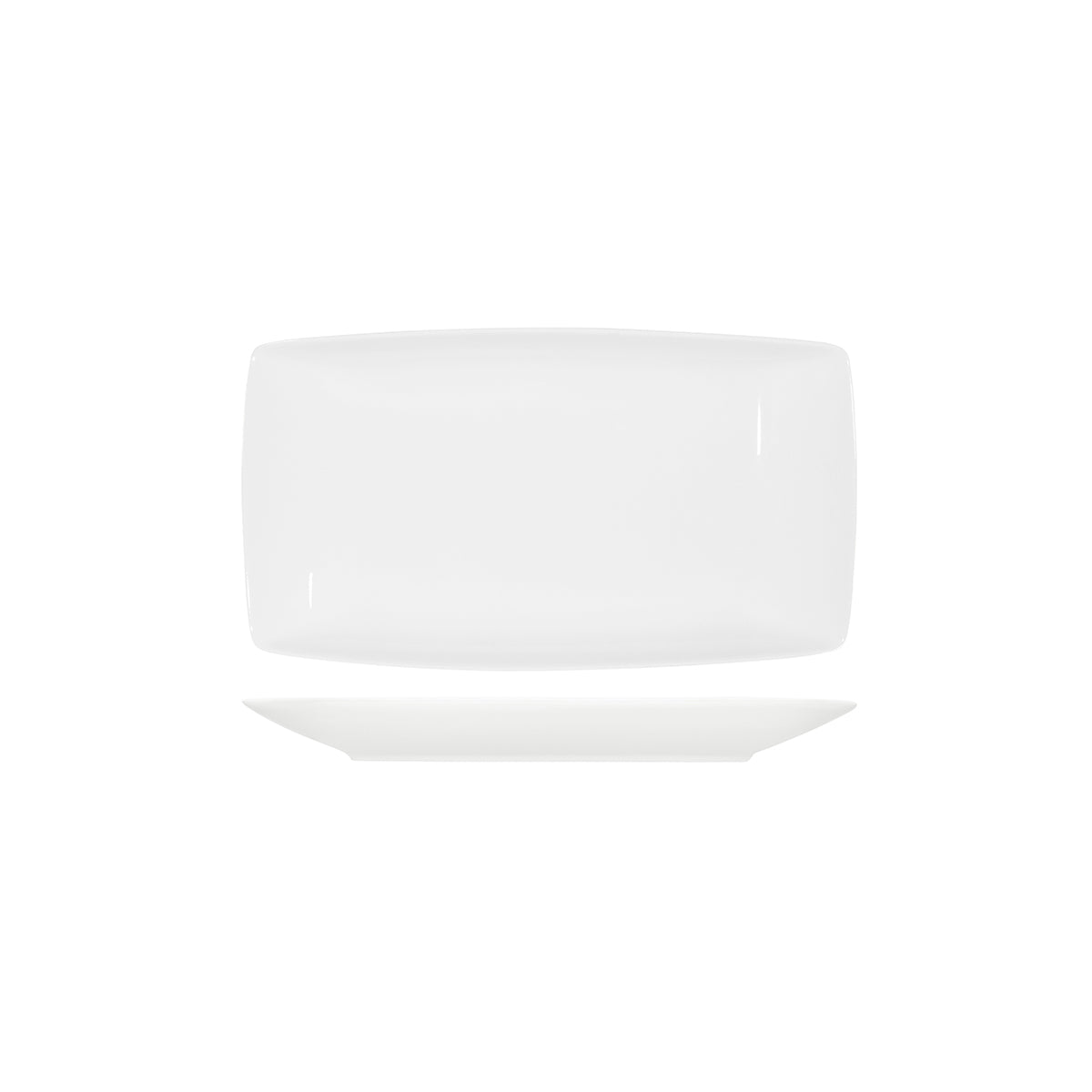 Tablekraft Core White Platter Rectangle Coupe 360x200x38mm (Box of 2) - Kitchenly