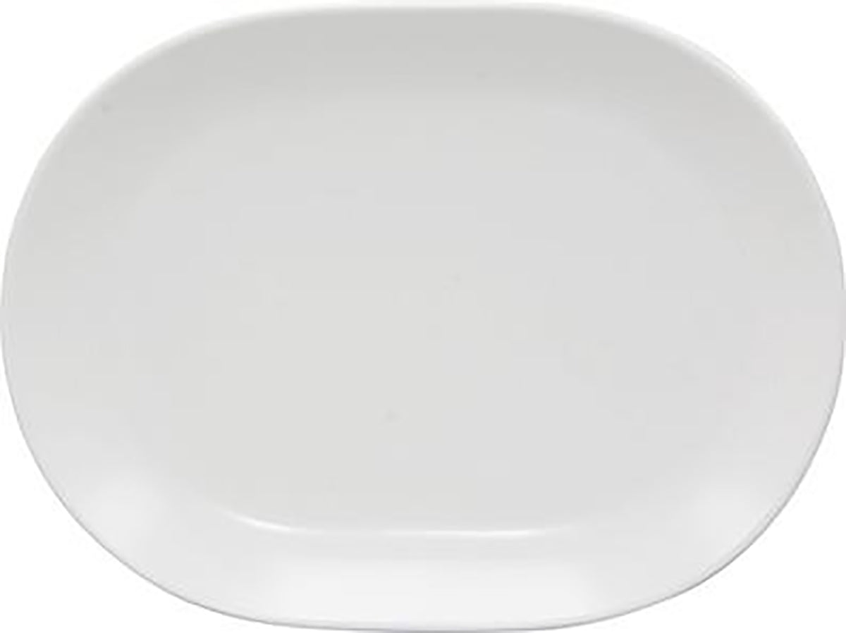 Patra Porcelain Aura Matt White Rimmed Oval Platter - 160x122mm, Box of 6