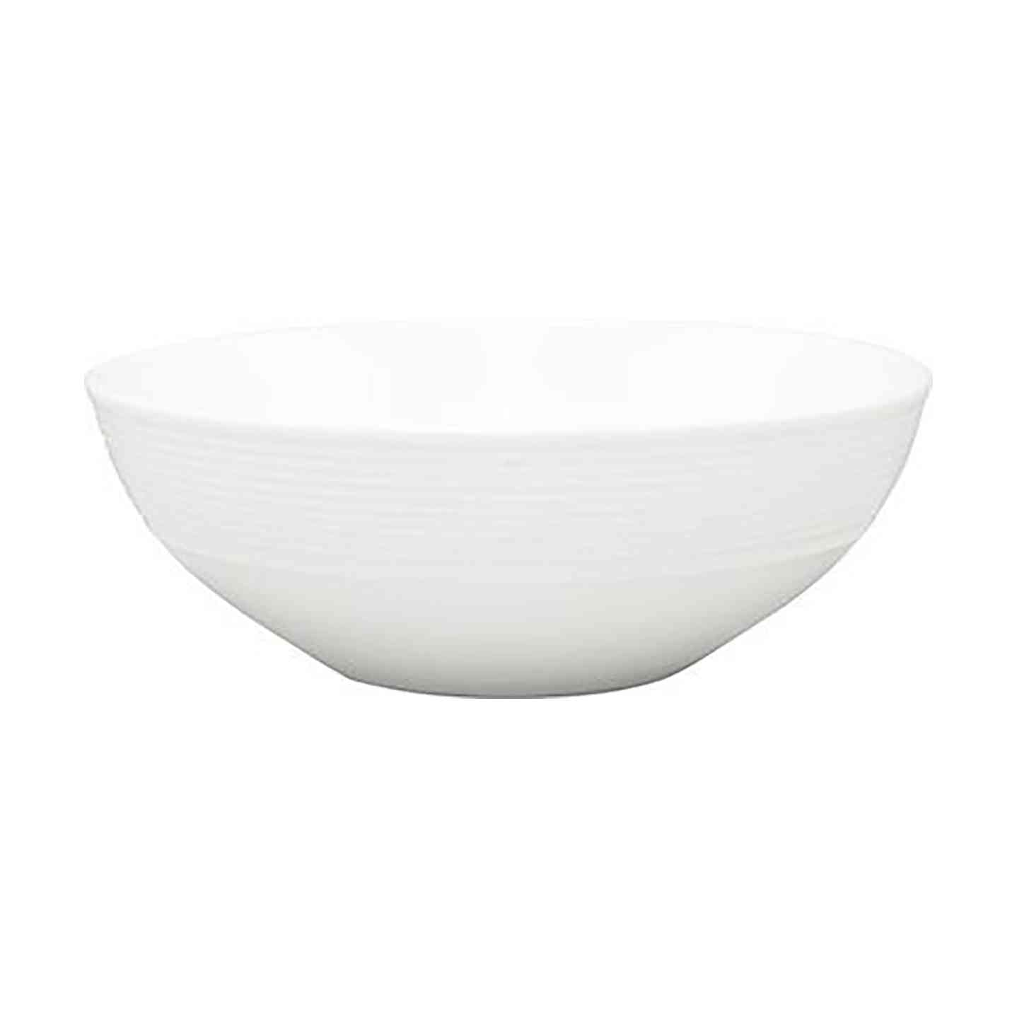Patra Porcelain Aura Matt White Rimmed Cereal Bowl - 165mm, Box of 6