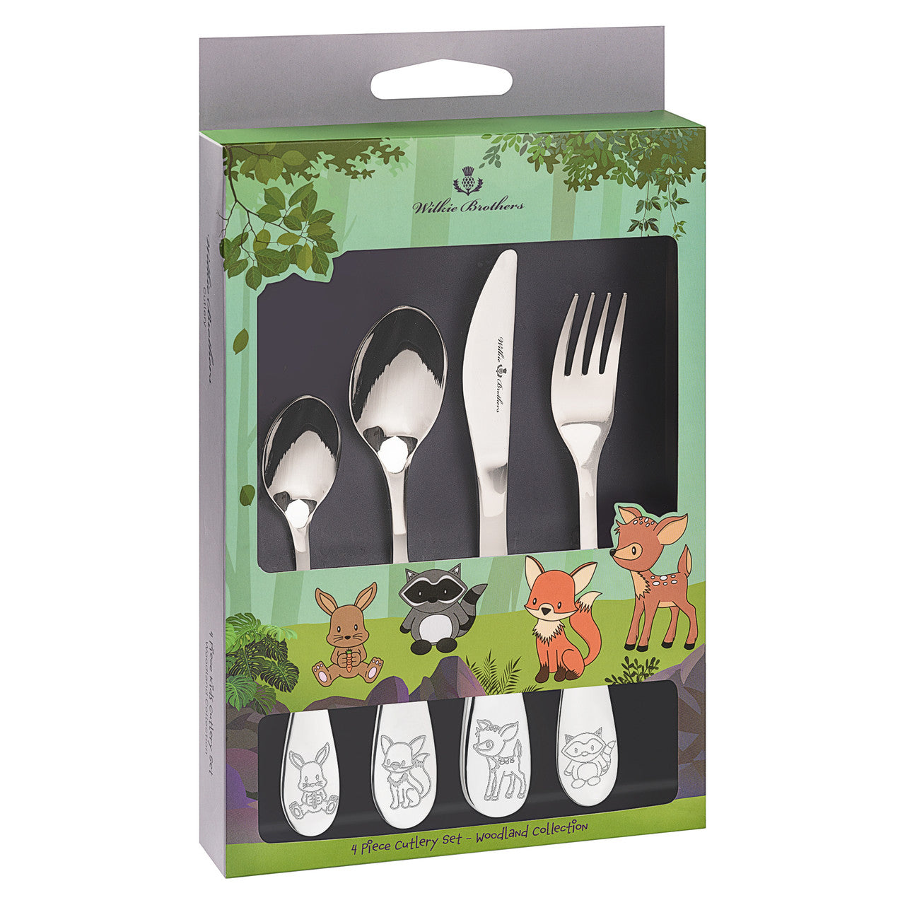 4 Piece Children's Cutlery Set - Woodland