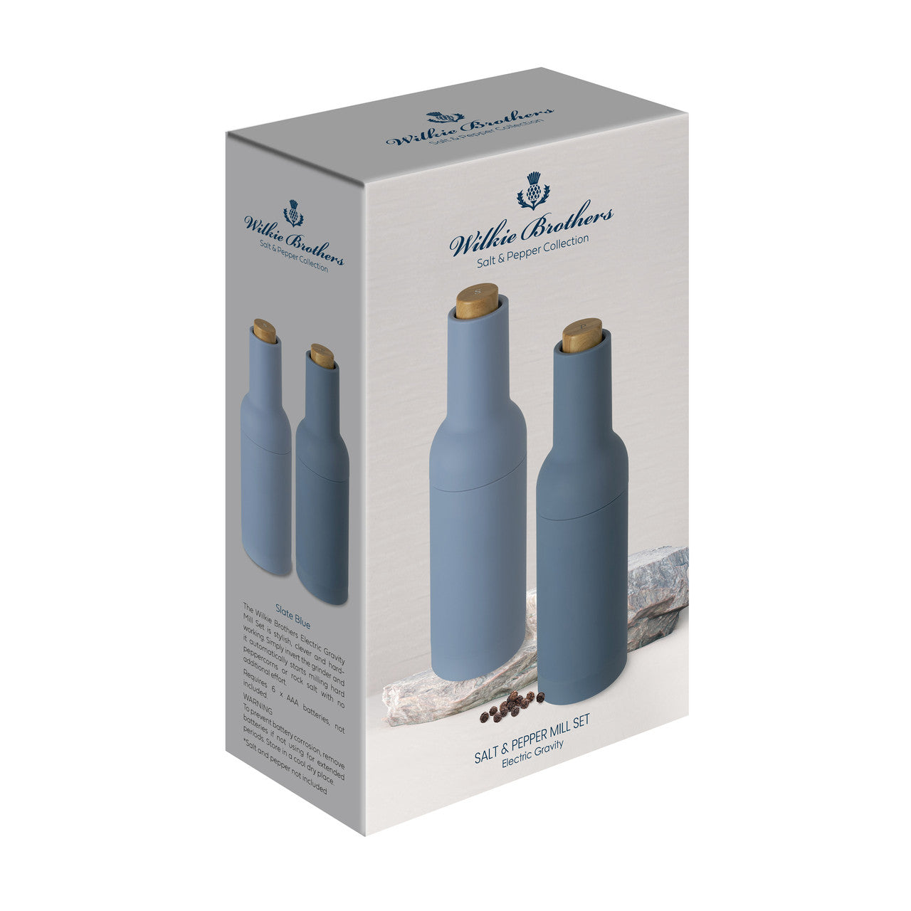 Electric Gravity Salt and Pepper Mill Set Slate Blue