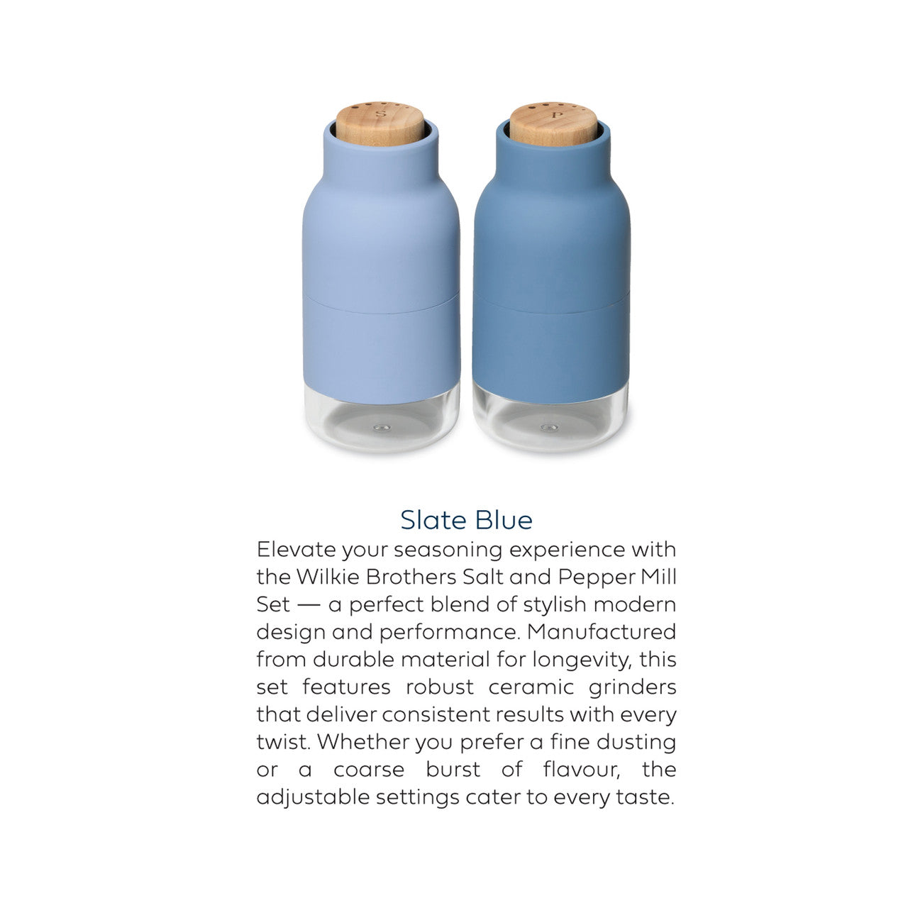 Salt and Pepper Mill Set Slate Blue