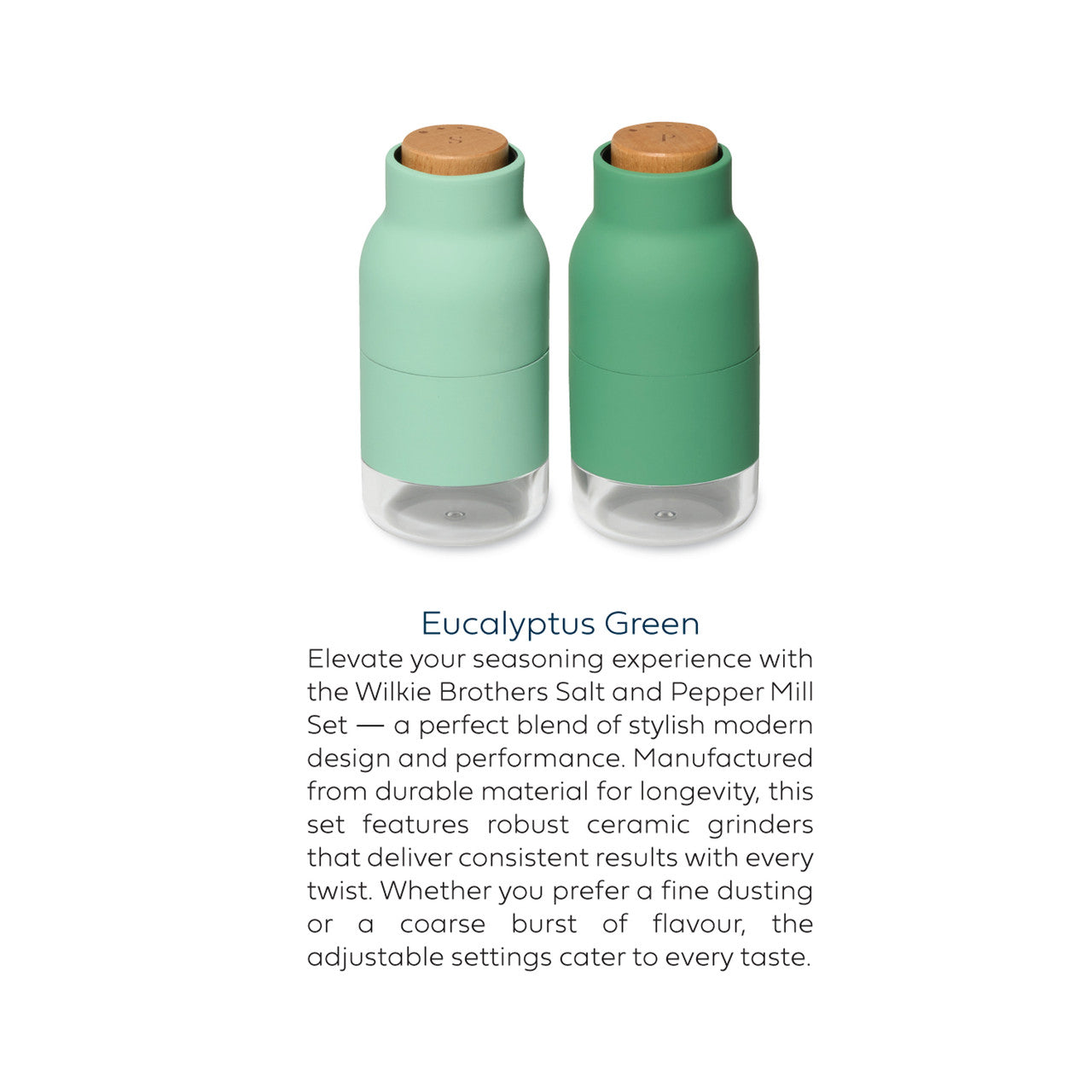 Salt and Pepper Mill Set Eucalyptus Green