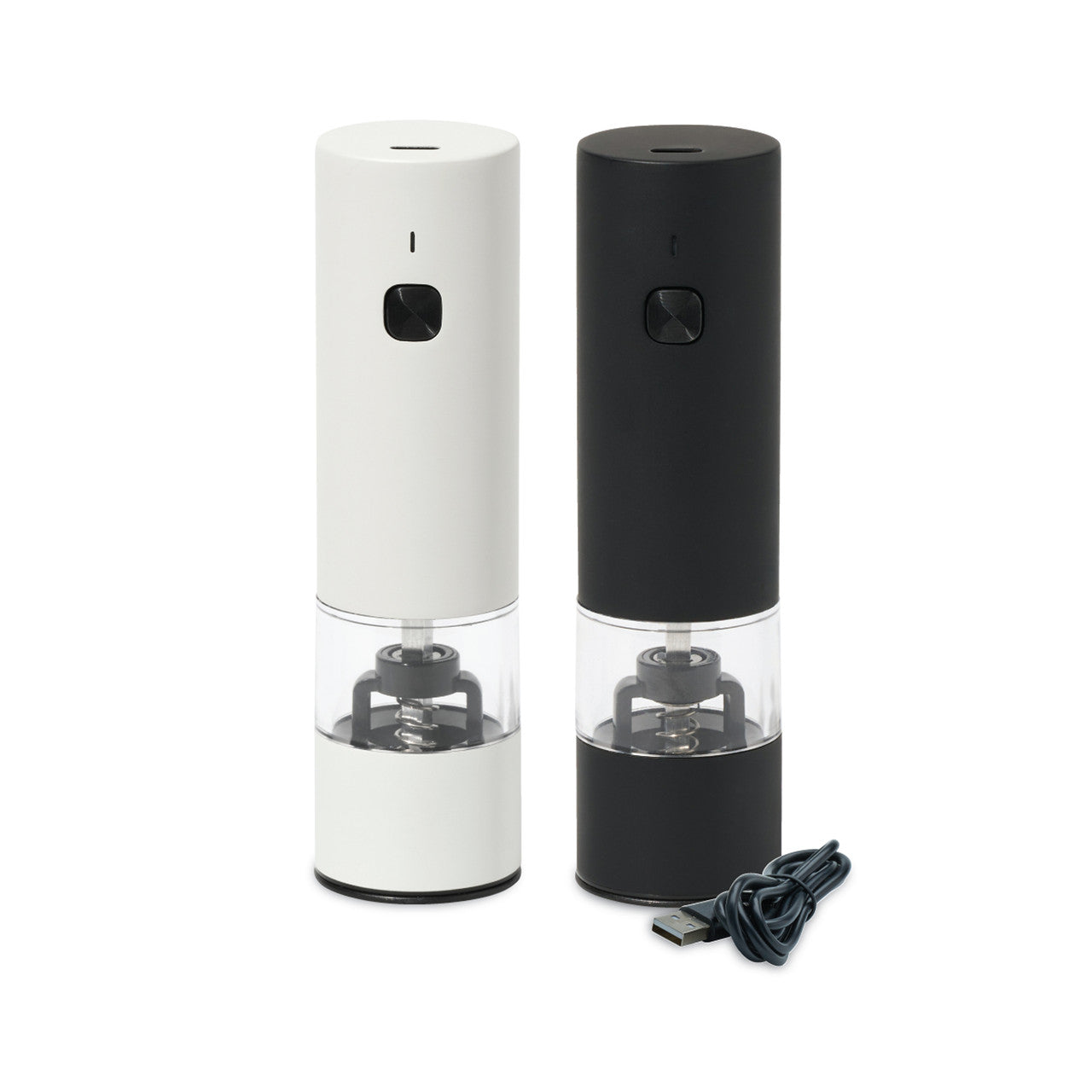 Electric Rechargable Salt and Pepper Mill Set, Black and White Matte - 17ml