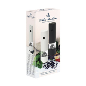 Electric Rechargable Salt and Pepper Mill Set, Black and White Matte - 17ml