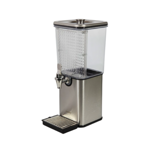Aquamate Tritan Square Beverage Dispenser with Stainless Steel Spigot and Filter - 5.7L
