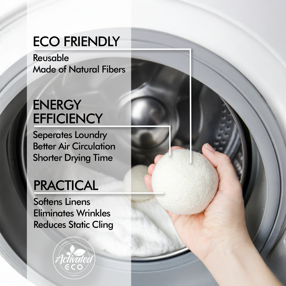 Activated Eco Wool Dryer Balls 3 Pack - Kitchenly