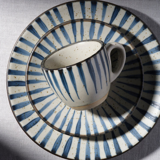 Brew Pottery Blue Flame Saucer 167mm - Set of 6