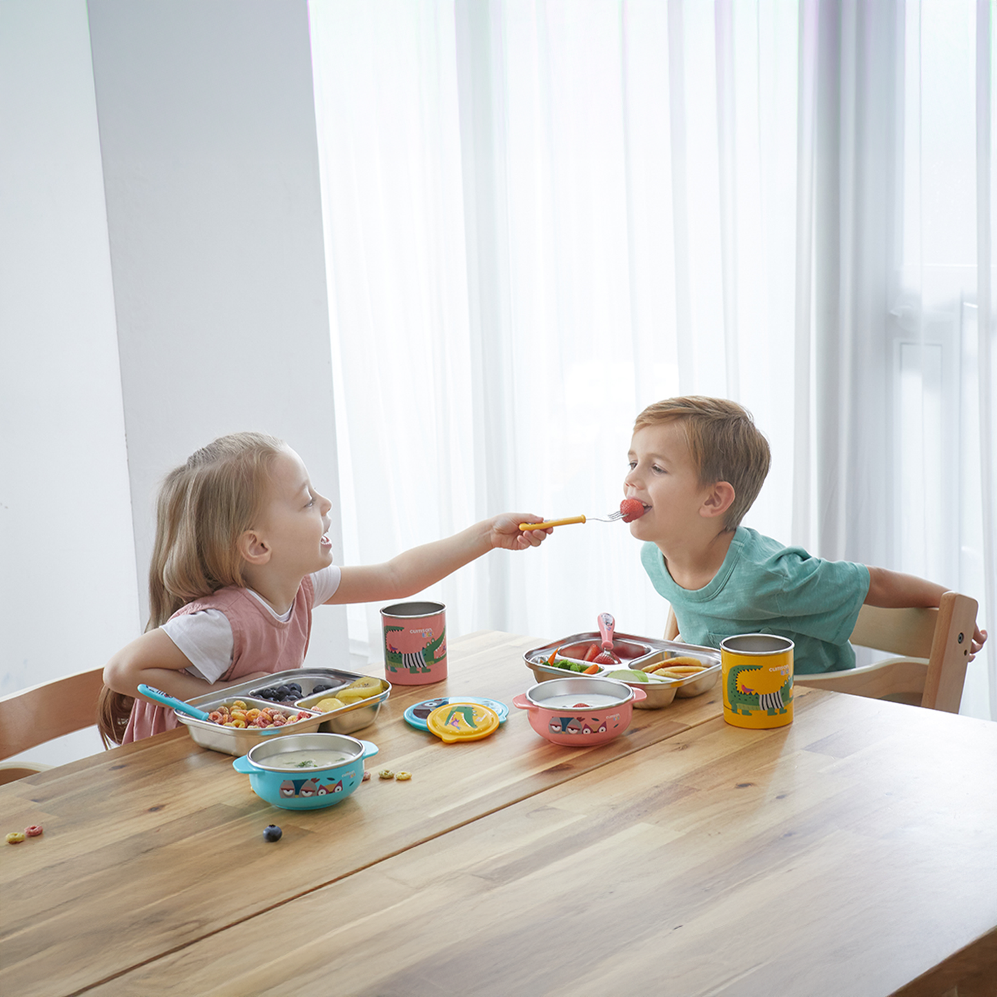 Cuitisan Infant Kid Smart Spoon Fork Set with Case