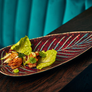 Costa Nova Riviera Vigne Strelizia Leaf Plate - 398x172mm (Box of 2)