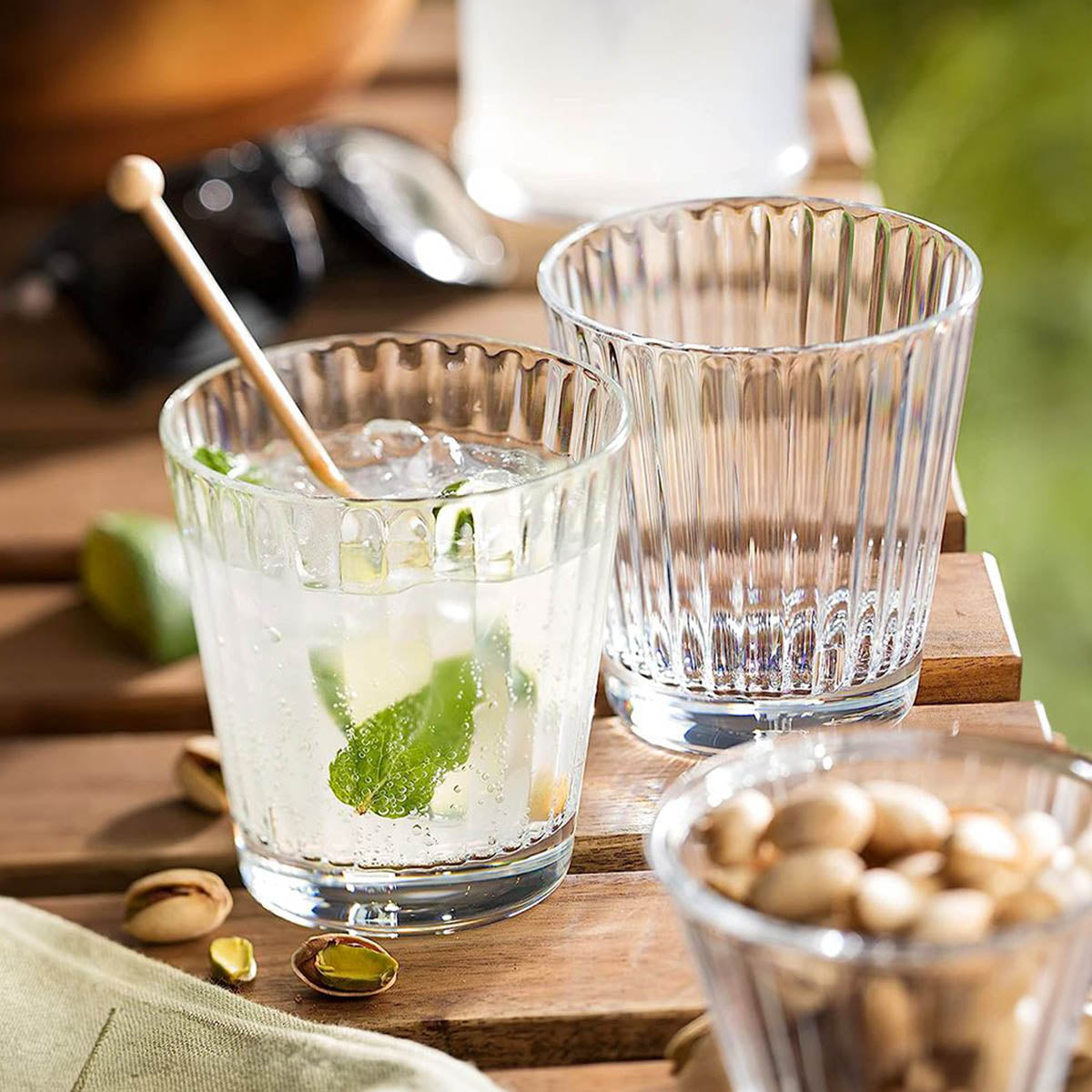 D-Still Bamboo Polycarbonate Stackable Tumbler - 350ml , Box of 4