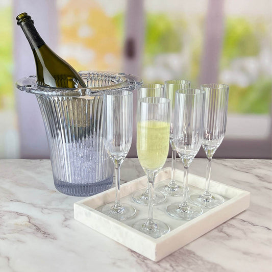 D-Still Bamboo Polycarbonate Champagne Flute - 180ml , Box of 4