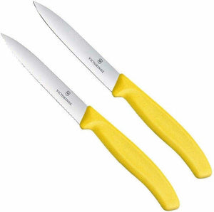 Swiss Classic Paring Knife, 2 piece Set, Wavy/Straight 10cm