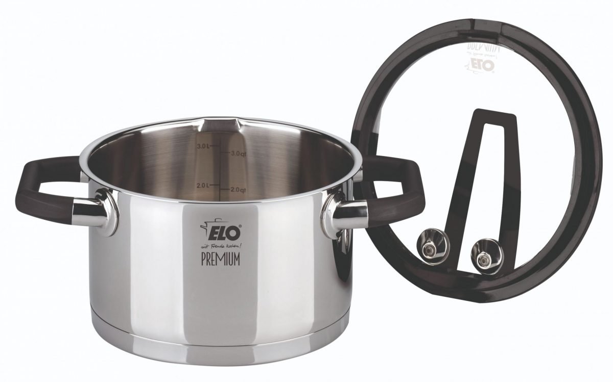 Elo "Black Pearl" High Casserole with Glass Lid - 160mm