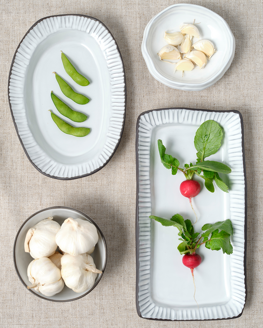 Tablekraft Linea Organics Rectangular Platter - 300x160x40mm, White, Box of 4