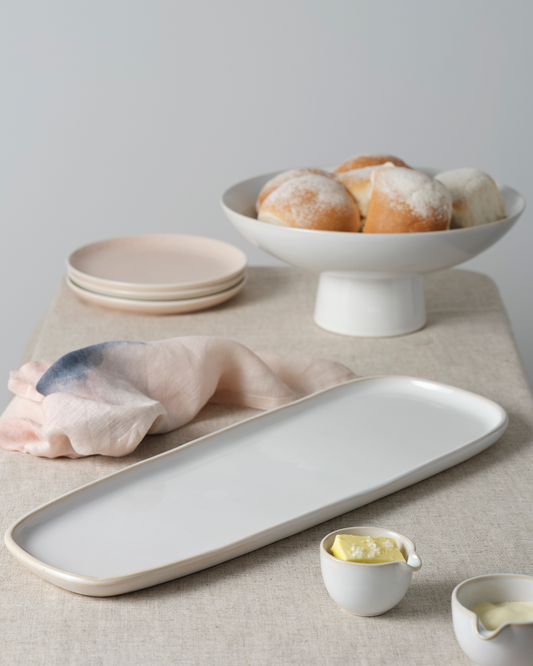 Tablekraft Urban Serve Oval Irregular Plate - 535x185mm, White, Box of 6