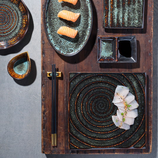 Tablekraft Fusion Square Tile Plate - 205mm, Patina, Box of 6