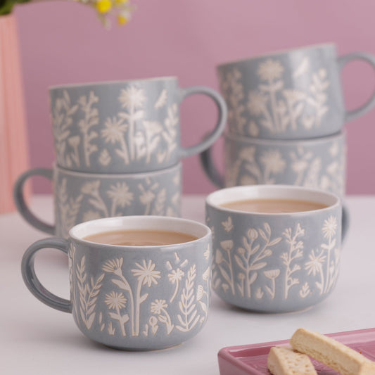 In the Meadow Blue Daisy Mug, 400ml