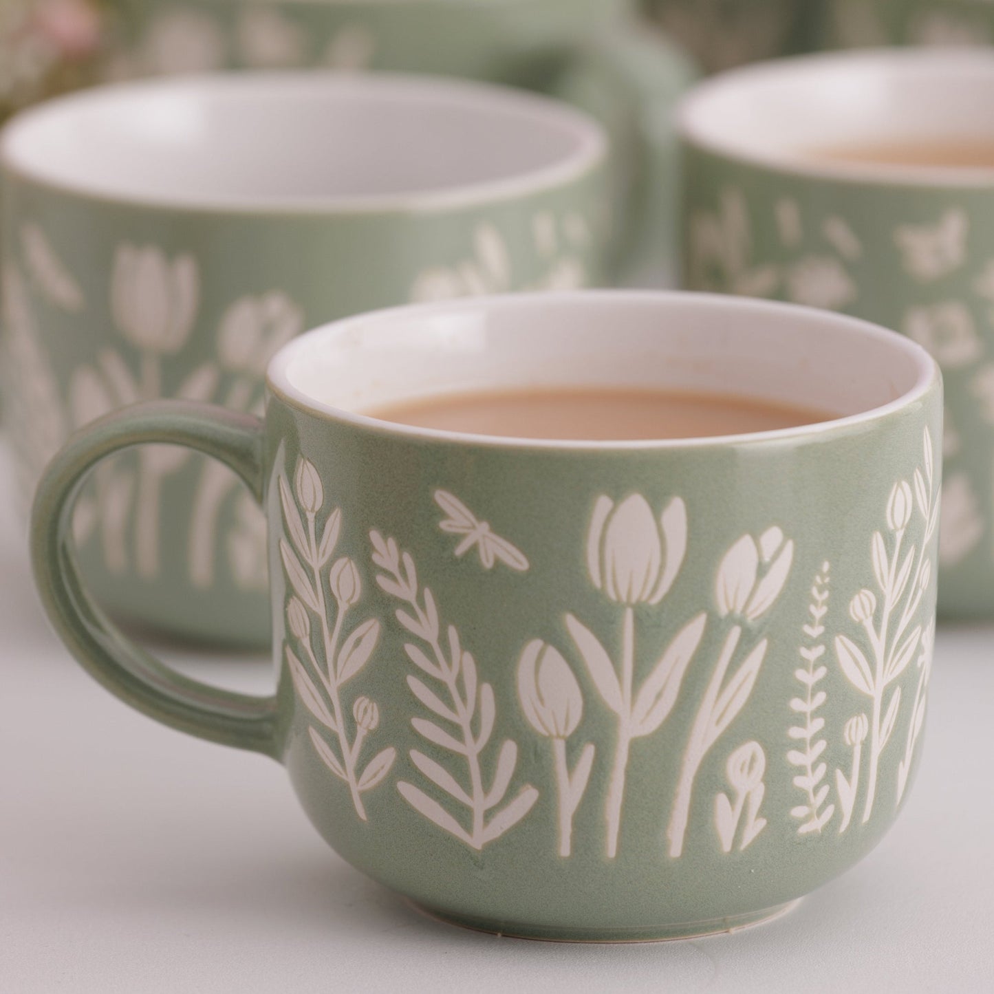 In the Meadow Green Tulip Mug, 400ml