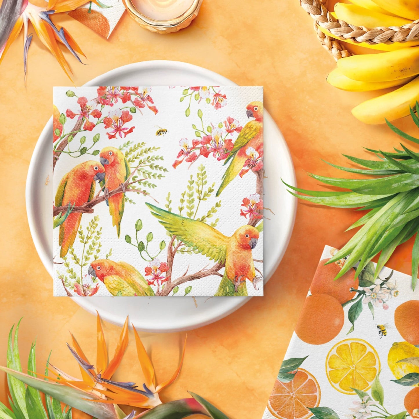 PAW Everyday 3ply Paper Napkin 20pk Citrus with Bees
