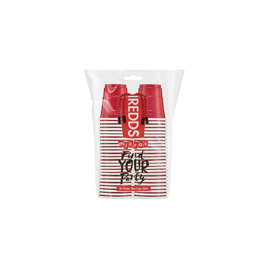 Redds Micros Red Shot Cup 60ml, Pack of 50