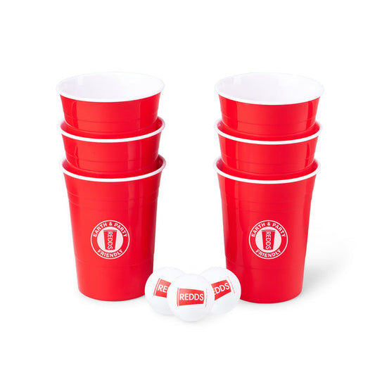 Redds Reusable Cup Pong Pack With 3 Ping Pong Balls 425ml, Pack of 6
