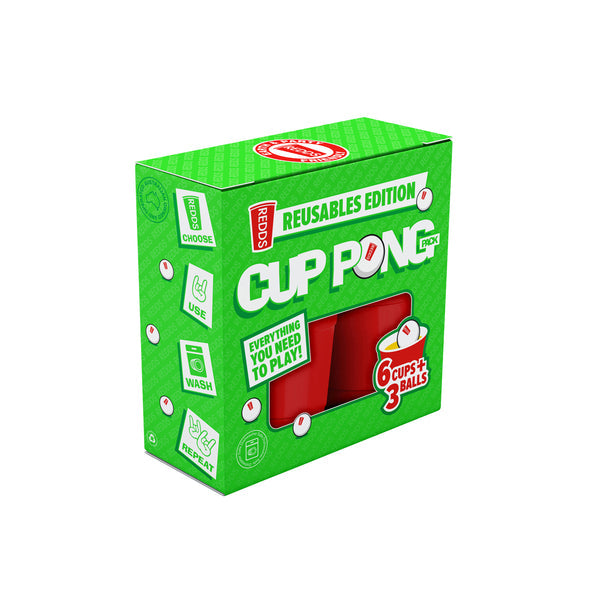 Redds Reusable Cup Pong Pack With 3 Ping Pong Balls 425ml, Pack of 6