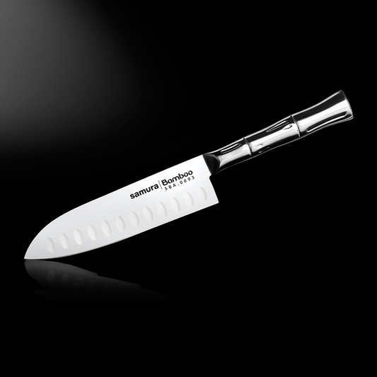 Samura BAMBOO Small Santoku Knife Hollow Ground - 140mm - Kitchenly