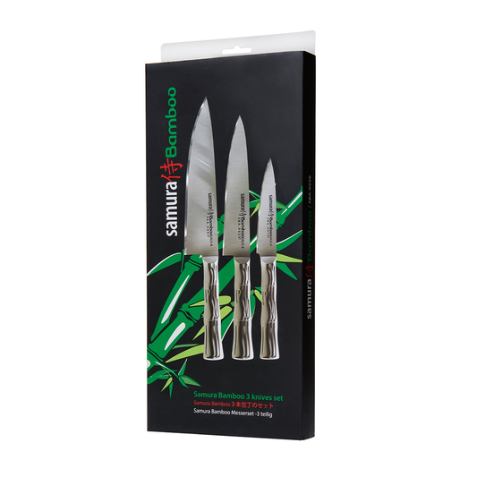 Samura BAMBOO Knife Set - Paring Knife, Utility Knife, Chef's Knife - Kitchenly