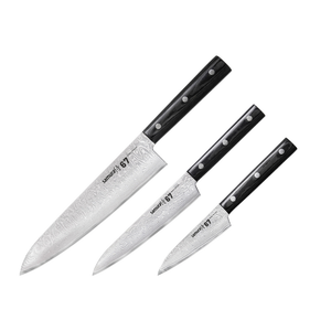 Samura 67 DAMASCUS Knife Set - Paring Knife, Utility Knife, Chef's Knife - Kitchenly