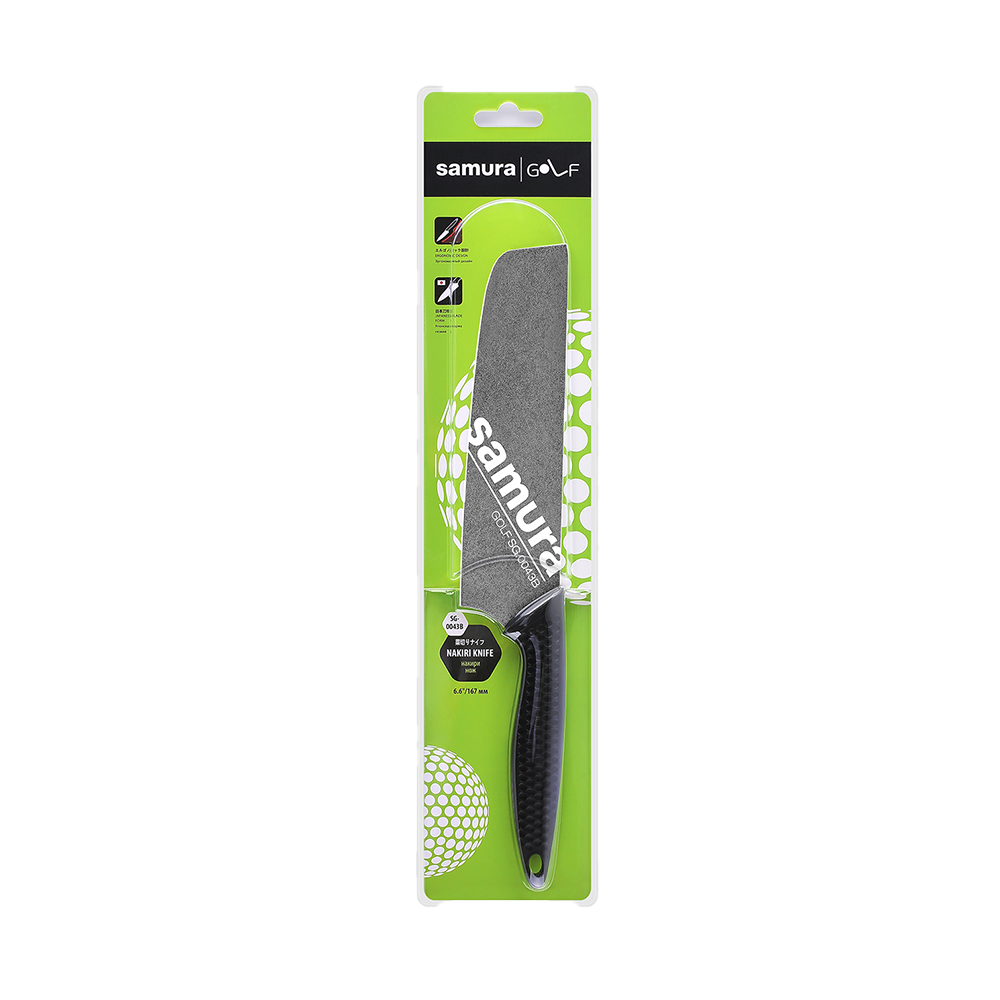 Samura GOLF Nakiri Knife - 167mm, Stonewash Finish - Kitchenly