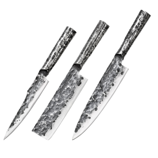 Samura METEORA Knives: Utility Knife, Nakiri Knife and Chef's Knife - Kitchenly