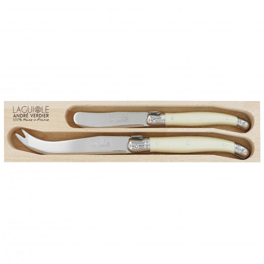 André Verdier Laguiole Debutant Ivory Cheese Set - 2 Piece