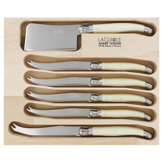 André Verdier Laguiole Debutant Ivory Cheese Knife Set - 6 Piece