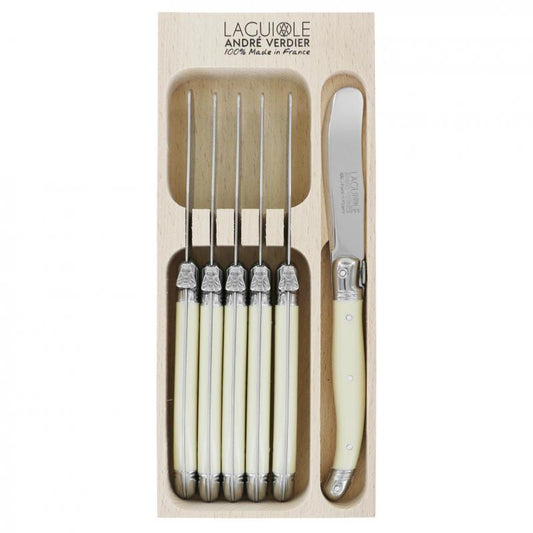 André Verdier Laguiole Debutant Ivory Butter Spreader - 6 Piece