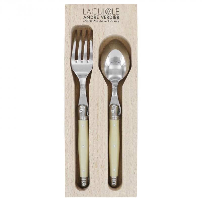 André Verdier Laguiole Debutant Ivory Dessert Cutlery - 2 Piece