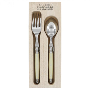 André Verdier Laguiole Debutant Ivory Dessert Cutlery - 2 Piece