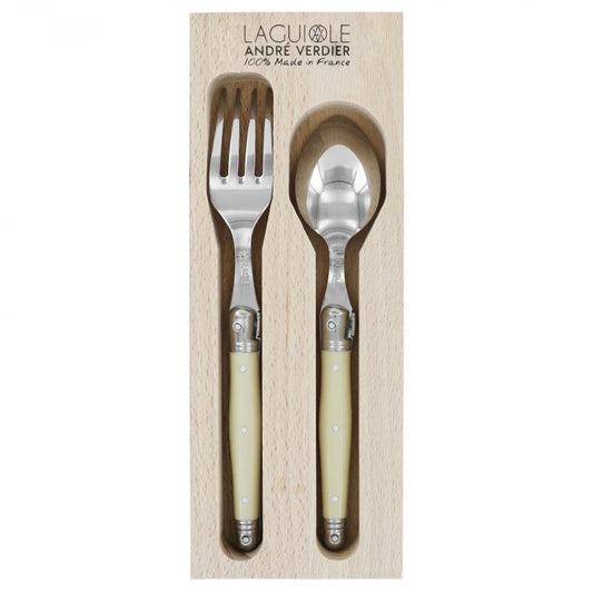 André Verdier Laguiole Debutant Ivory Dessert Cutlery - 2 Piece