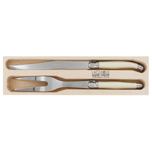 André Verdier Laguiole Debutant Ivory Carving Set - 2 Piece