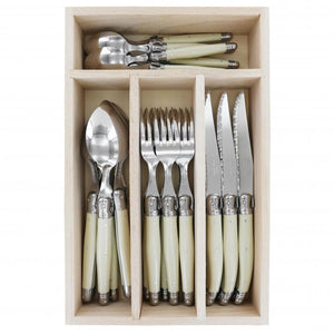 André Verdier Laguiole Debutant Ivory Cutlery Set with Tray - 24 Piece