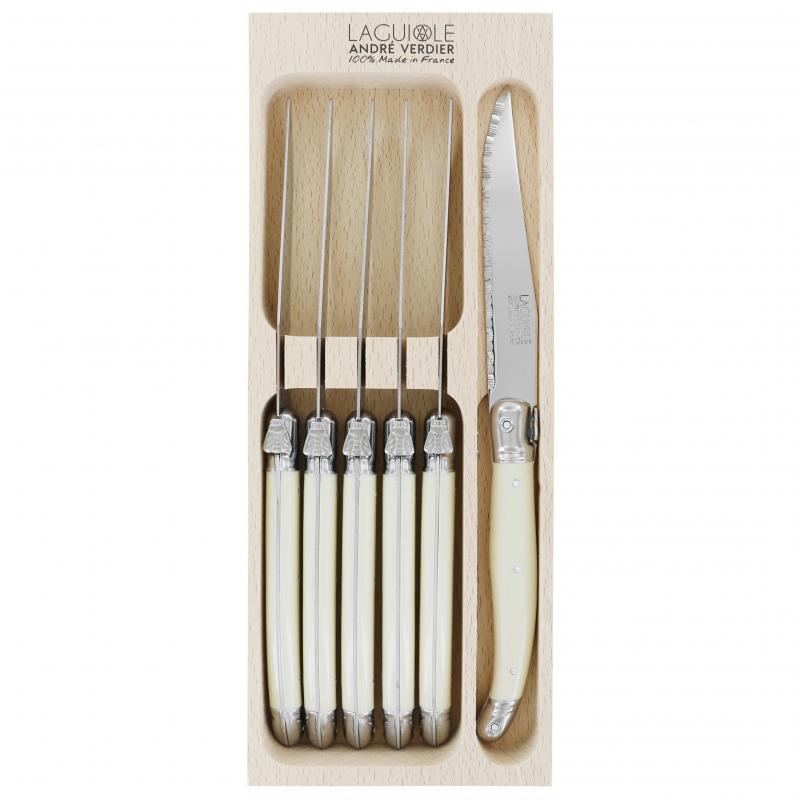 André Verdier Laguiole Debutant Ivory Steak Knife - 6 Piece