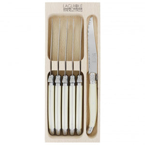 André Verdier Laguiole Debutant Ivory Steak Knife - 6 Piece